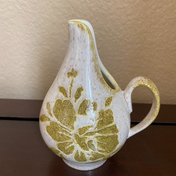 Vtg Mid Century Red Wing Creamer Damask Pattern